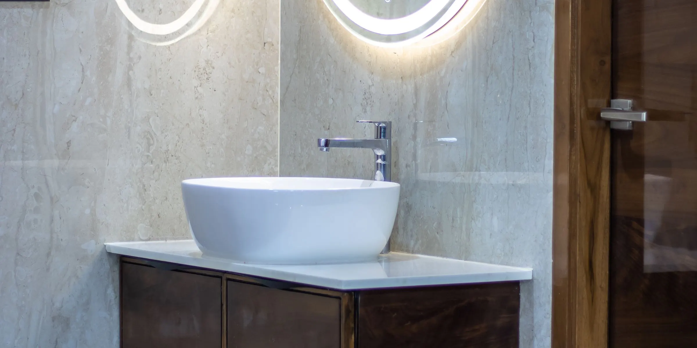 Guest bathroom with a floating vanity — main photo