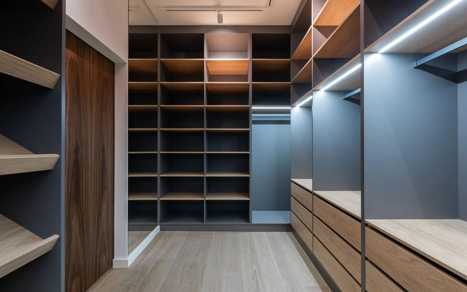 Walk-in closet with an island — before