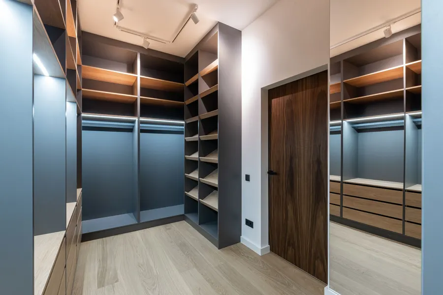 Walk-in closet with an island — main photo