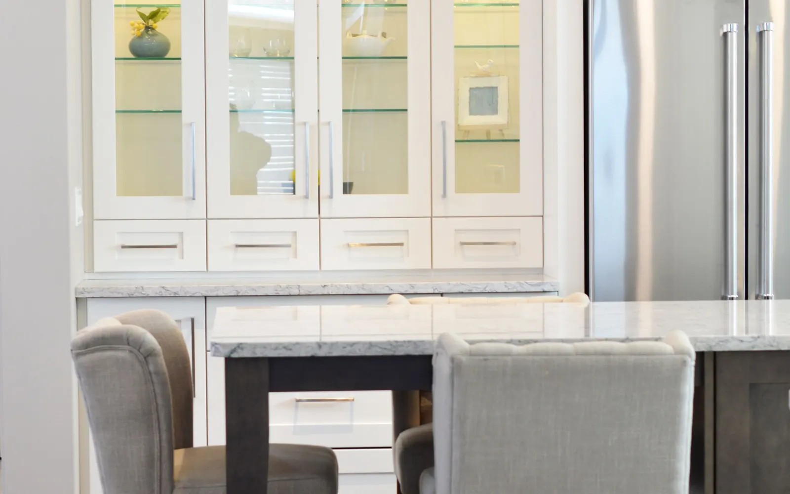 Compact kitchen with hidden appliances — after